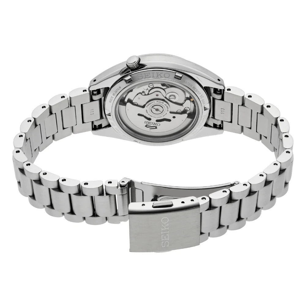 Seiko 5 Sports SNXS Automatic Gold Dial Silver Steel Strap Watch for Men - SRPL59K1