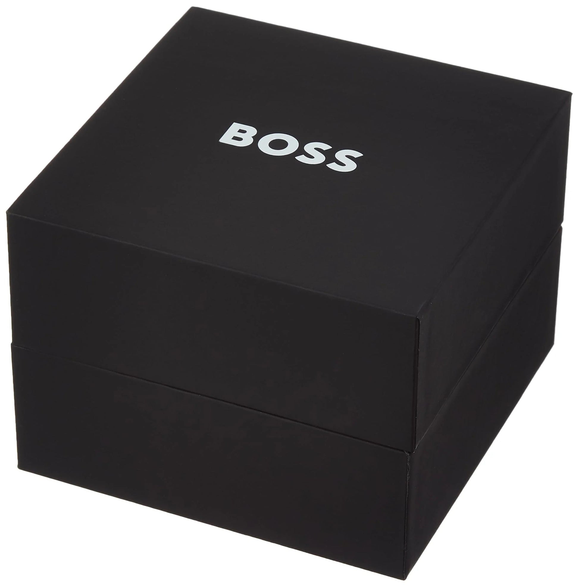 Hugo Boss Taper Chronograph Black Dial Black Leather Strap Watch for Men - 1514085