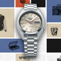 Seiko 5 Sports SNXS Series Automatic Beige Dial Silver Steel Strap Watch for Men - SRPK91K1