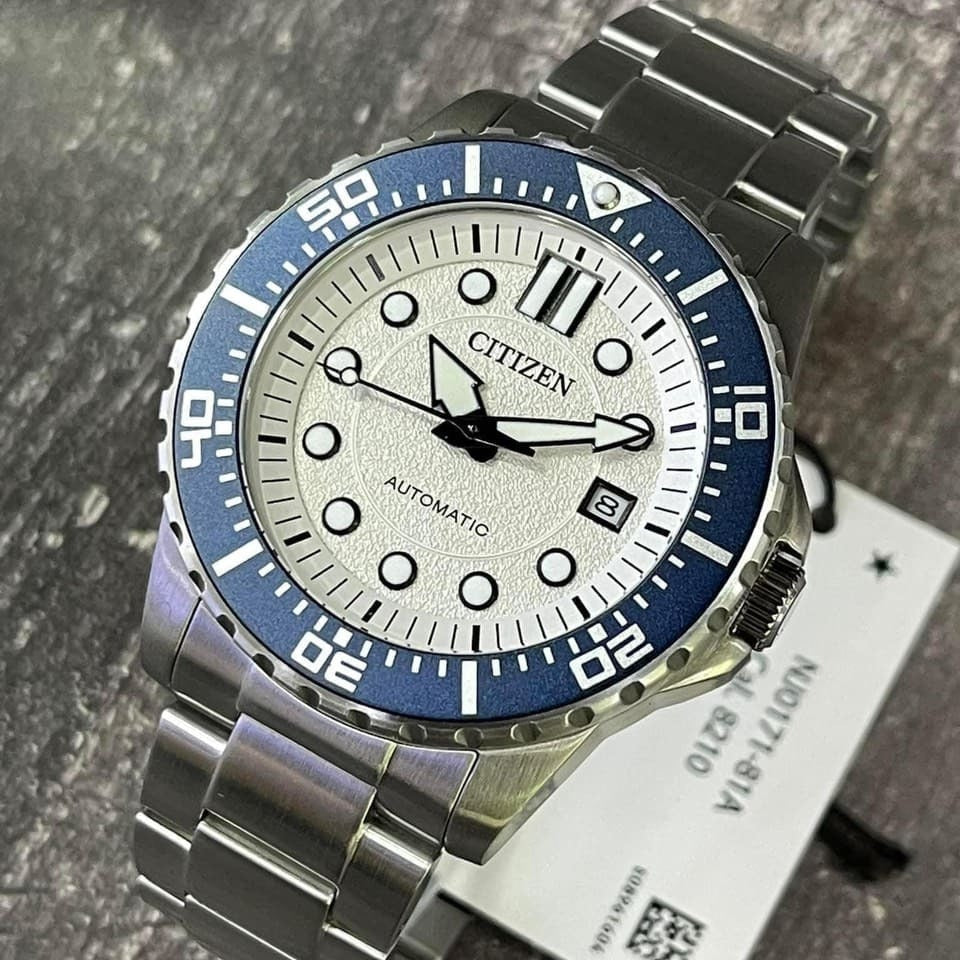 Citizen Mechanical Automatic White Dial Silver Steel Strap Watch for Men - NJ0171-81A