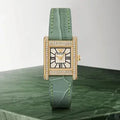 Emporio Armani Classic White Dial Green Leather Strap Watch for Women - AR11661