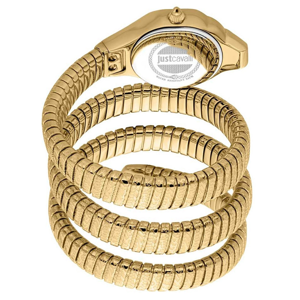 Just Cavalli Glam Evo 4 Green Dial Gold Steel Strap Watch for Women - JC1L229M0035