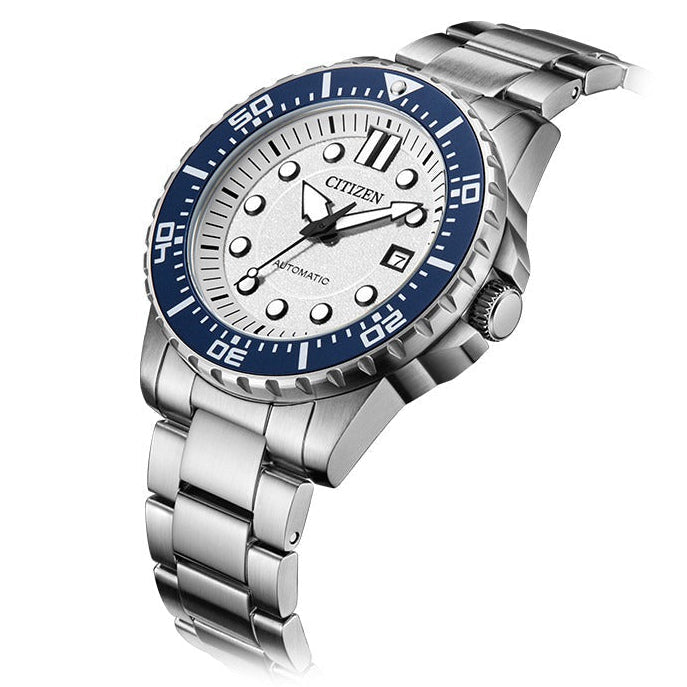 Citizen Mechanical Automatic White Dial Silver Steel Strap Watch for Men - NJ0171-81A