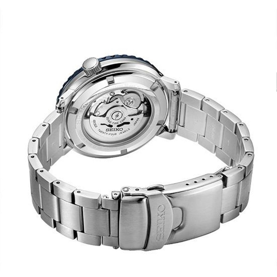 Seiko 5 Sports Automatic Black Dial Silver Steel Strap Watch for Men - SRPC61J1