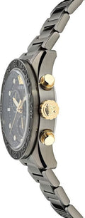 Versace Greca Dome Chronograph Black Dial Grey Steel Strap Watch for Men - VE6K00623