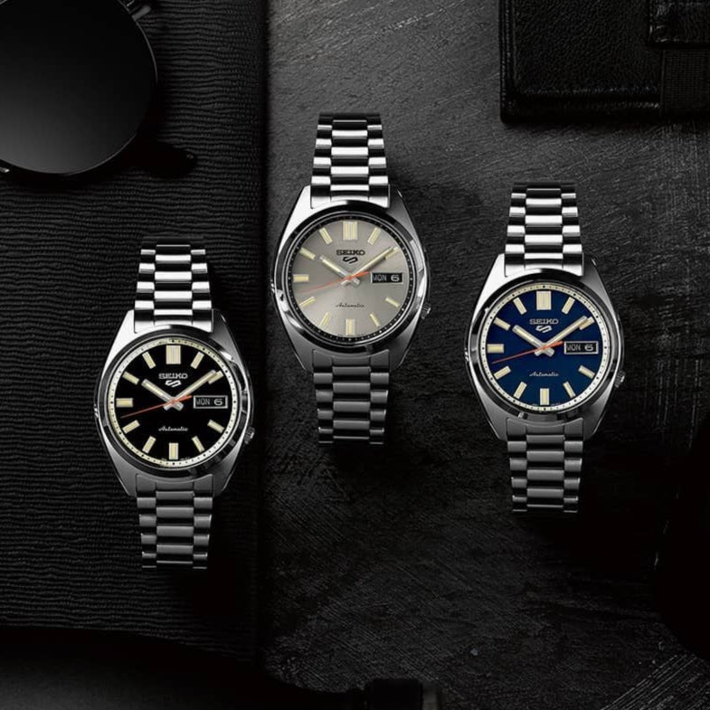 Seiko 5 Sports SNXS Series Automatic Beige Dial Silver Steel Strap Watch for Men - SRPK91K1