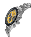 Seiko Prospex Speedtimer Solar Chronograph Yellow Dial Silver Steel Strap Watch for Men - SSC929
