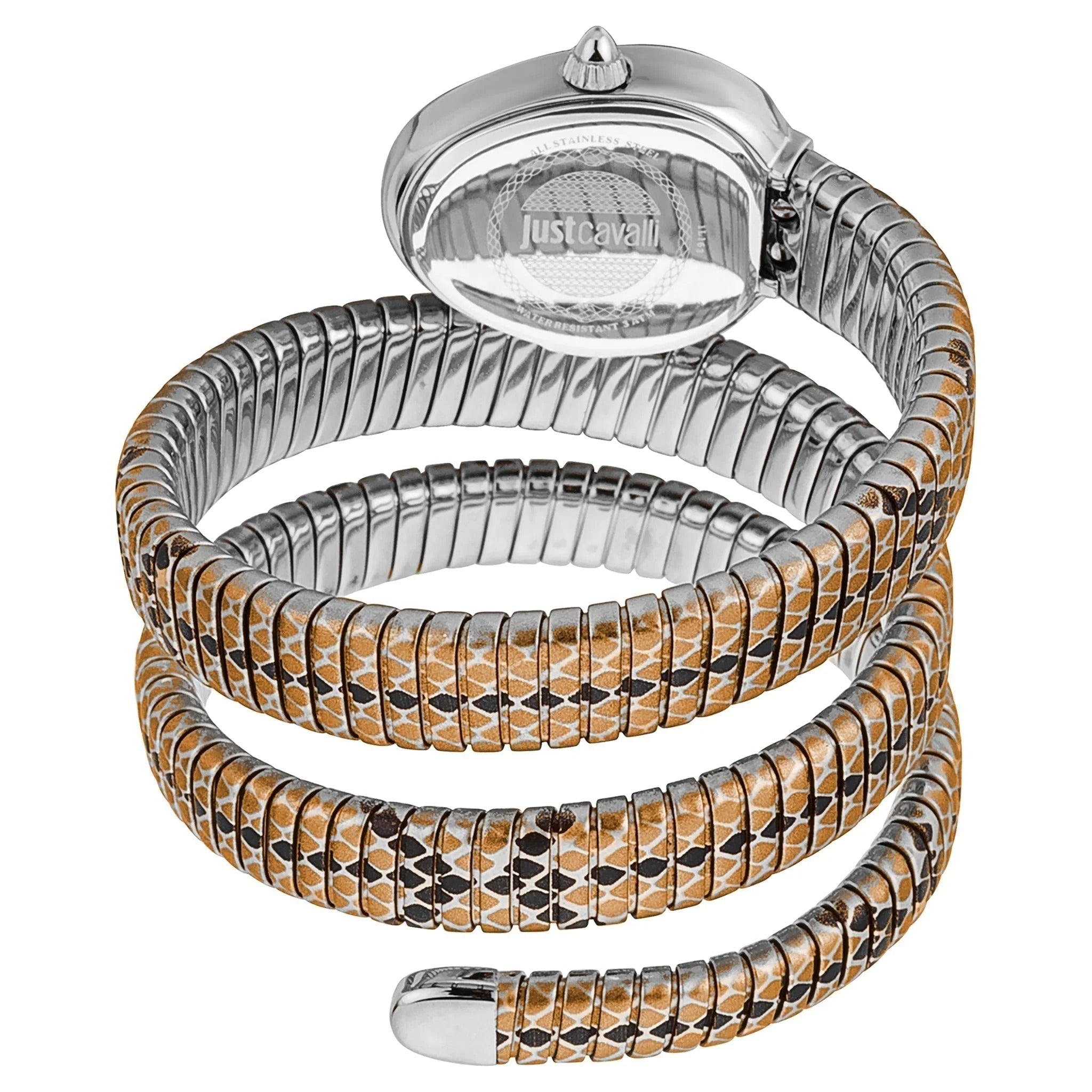 Just Cavalli Doppio Black Dial Multicolor Steel Strap Watch for Women - JC1L163M0065