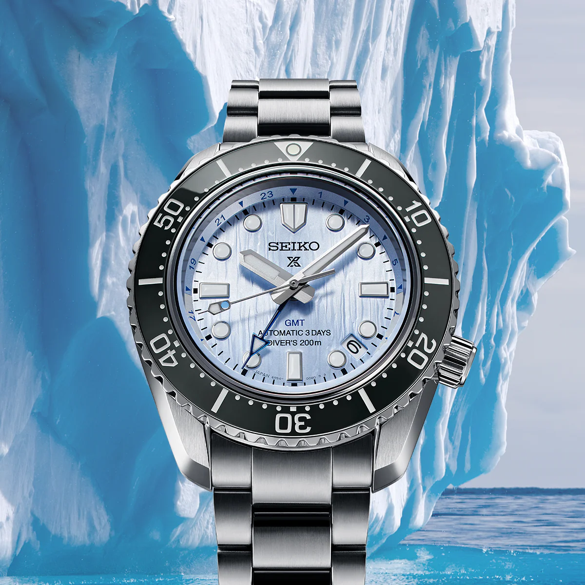 Seiko Prospex 1968 Heritage Diver's GMT 60th Anniversary White Dial Silver Steel Strap Watch for Men - SPB519J1