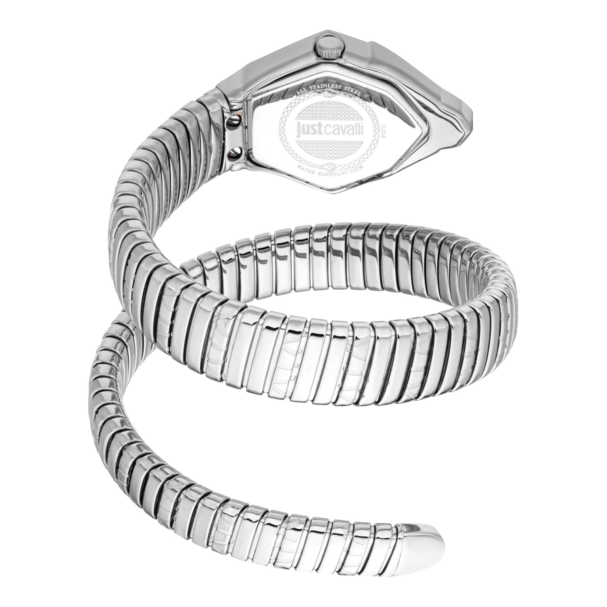 Just Cavalli Classico Lungo Blue Dial Silver Steel Strap Watch for Women - JC1L248M0015