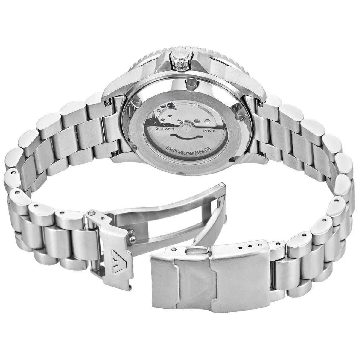 Emporio Armani Sea Explorer Green Dial Silver Steel Strap Watch for Men - AR60088