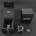 Hugo Boss Troper Chronograph Black Dial Black Leather Strap Watch for Men - 1514055