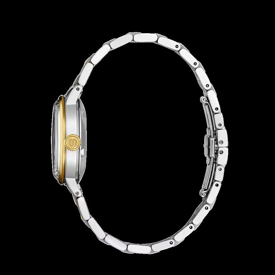 Seiko Presage Cocktail Time Automatic Diamonds White Dial Two Tone Steel Strap Watch for Women - SRE010J1