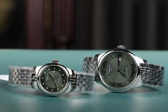Tissot Le Locle Powermatic 80 Automatic Green Dial Silver Steel Strap Watch for Men - T006.407.11.093.00