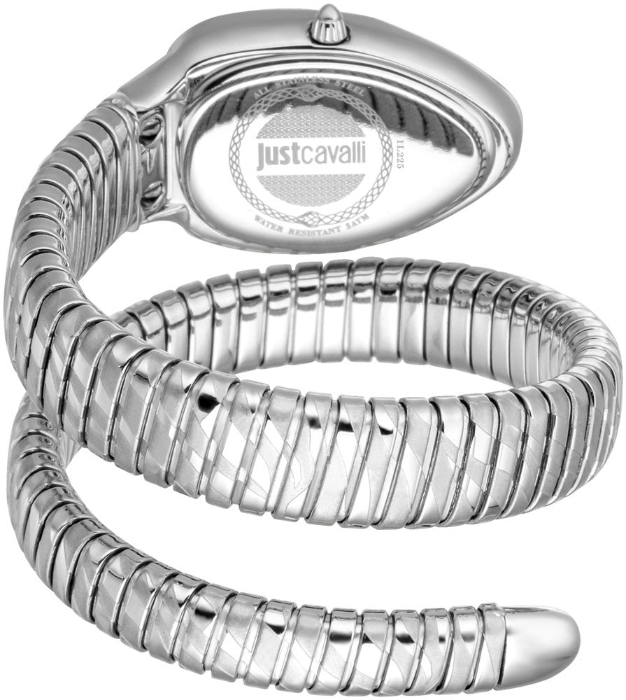 Just Cavalli Glam Evo 8 Pink Dial Silver Steel Strap Watch for Women - JC1L225M0015