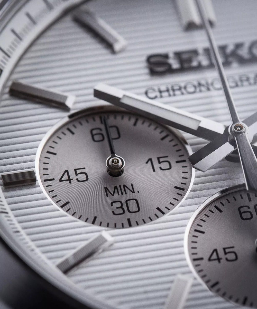 Seiko Conceptual Chronograph White Dial Silver Steel Strap Watch for Men - SSB451P1