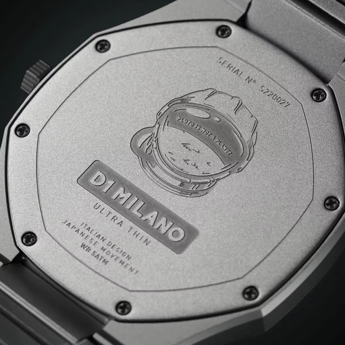 D1 Milano Ultra Thin Red Dial Silver Steel Strap Watch for Men - D1-UTBJ20