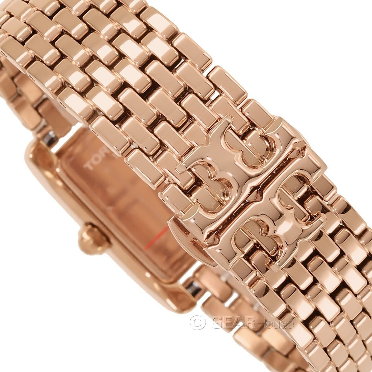 Tory Burch Eleanor Mother of Pearl White Dial Rose Gold Steel Strap Watch for Women - TBW1079