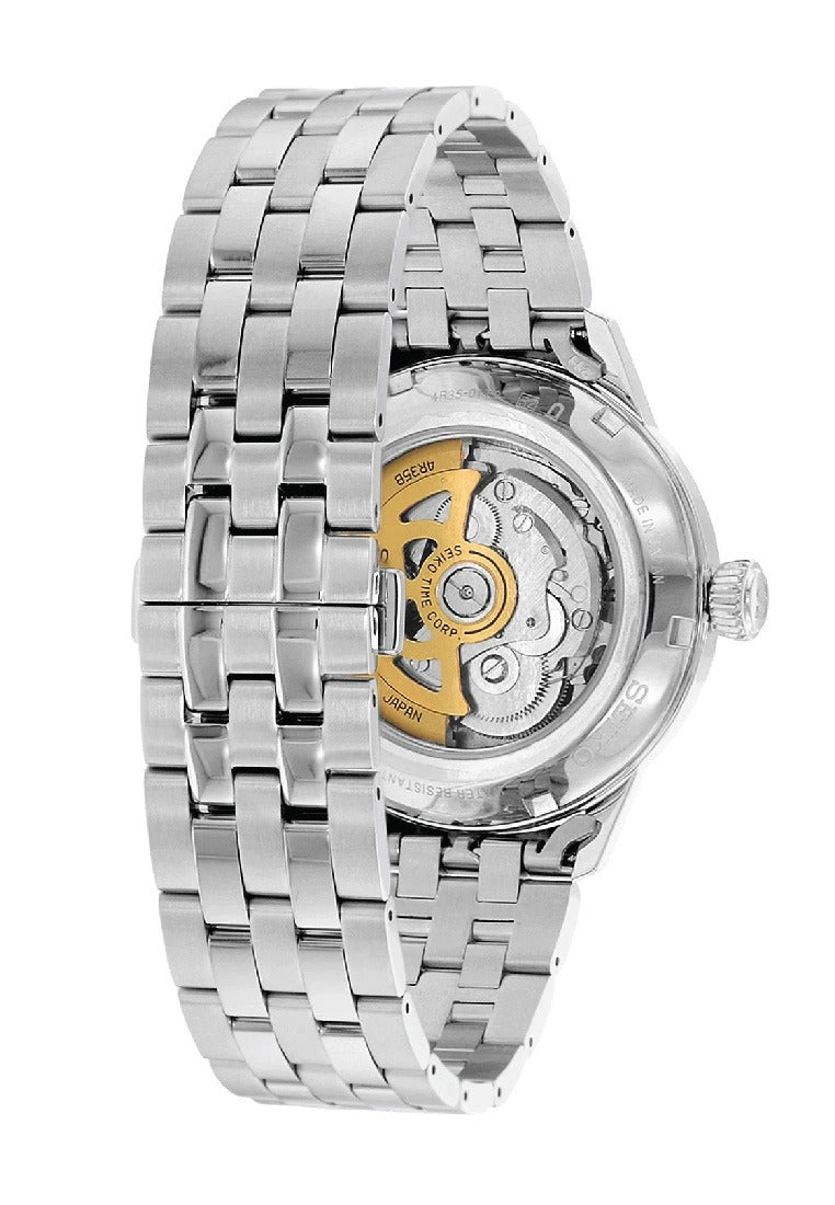 Seiko Presage Cocktail Time Automatic Green Dial Silver Steel Strap Watch for Men - SRPE15J1