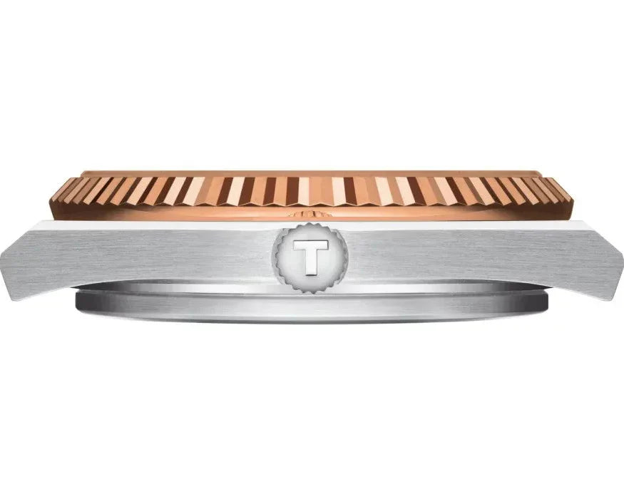Tissot PRX Powermatic 80 18K Gold Brown Dial Silver Steel Strap Watch for Men - T931.407.41.291.00