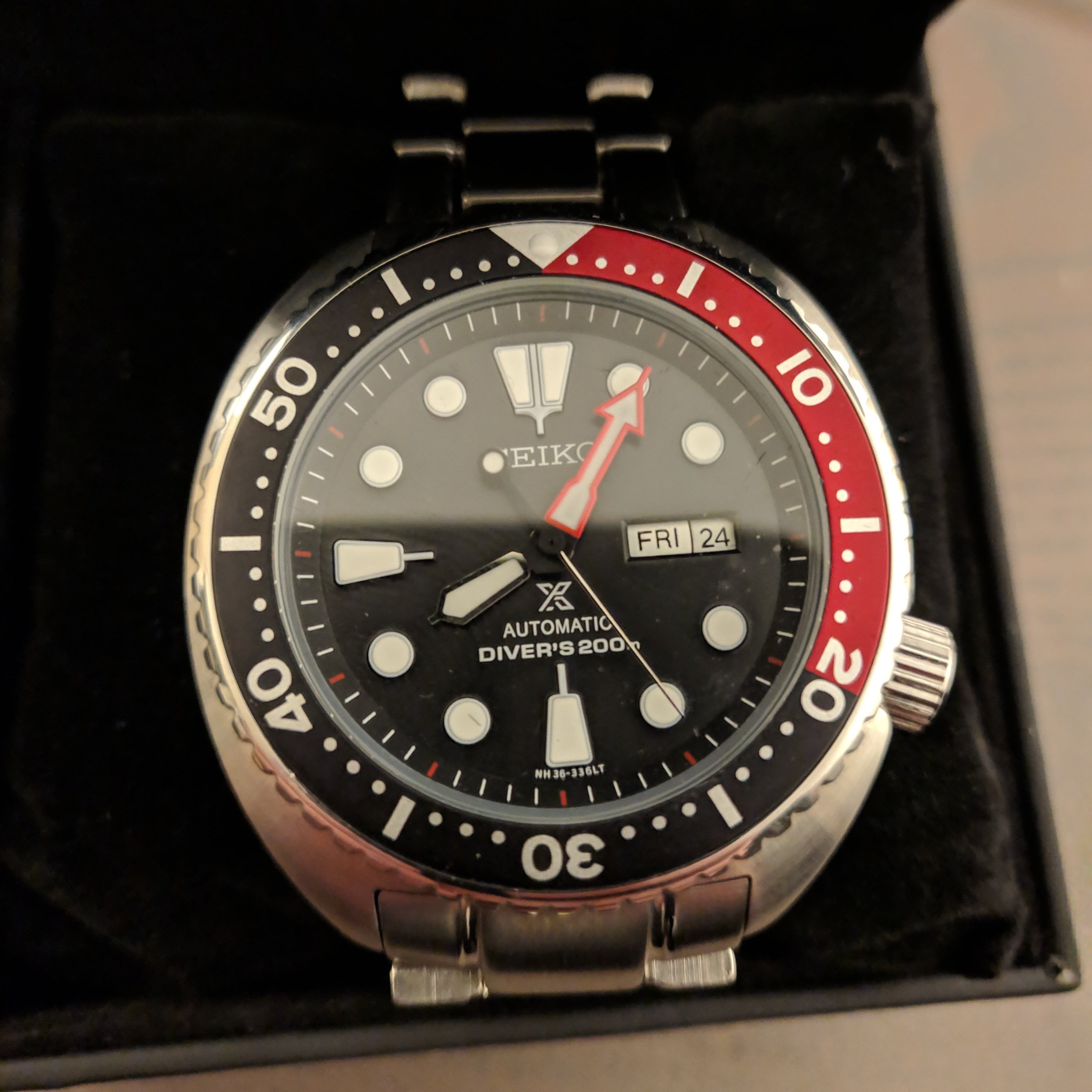 Seiko Prospex Sea Turtle Automatic Black Dial Silver Steel Strap Watch for Men - SRP789K1