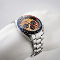Seiko Prospex Solar Chronograph 1969 Re-interpretation Orange Dial Silver Steel Strap Watch for Men - SSC947