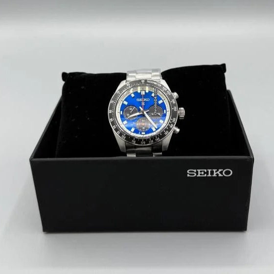 Seiko Speedtimer Solar US Special Edition Blue Dial Silver Steel Strap Watch for Men - SSC931