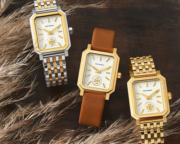 Tory Burch Eleanor White Dial Tri Tone Steel Strap Watch for Women - TBW1078