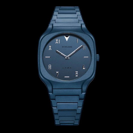 D1 Milano Square Galaxy Blue Dial Blue Steel Strap Watch for Men - D1-SQBJ09