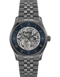 Hugo Boss Principle Skeleton Blue Dial Grey Steel Strap Watch for Men - 1514254