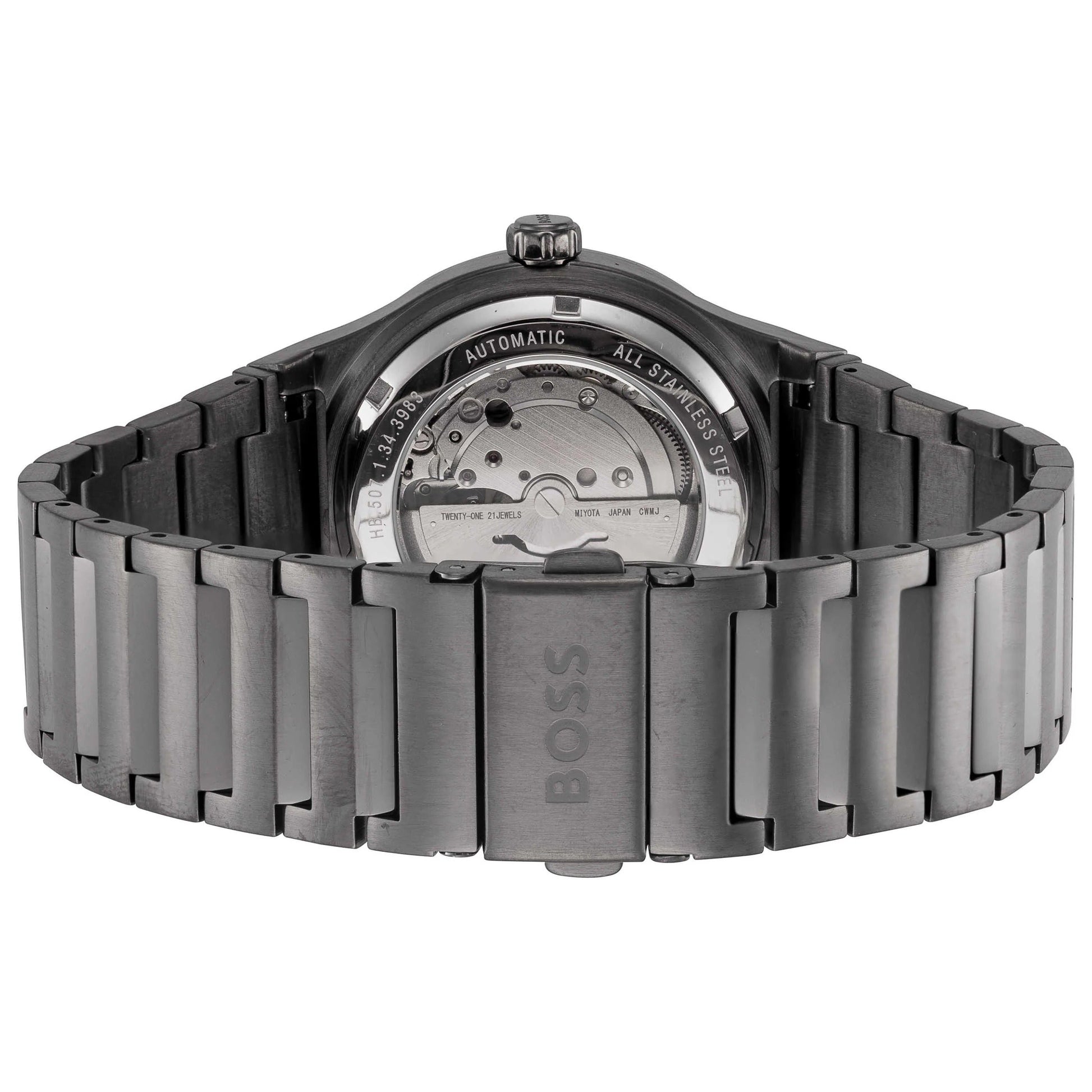 Hugo Boss Candor Automatic Blue Dial Grey Steel Strap Watch for Men - 1514119
