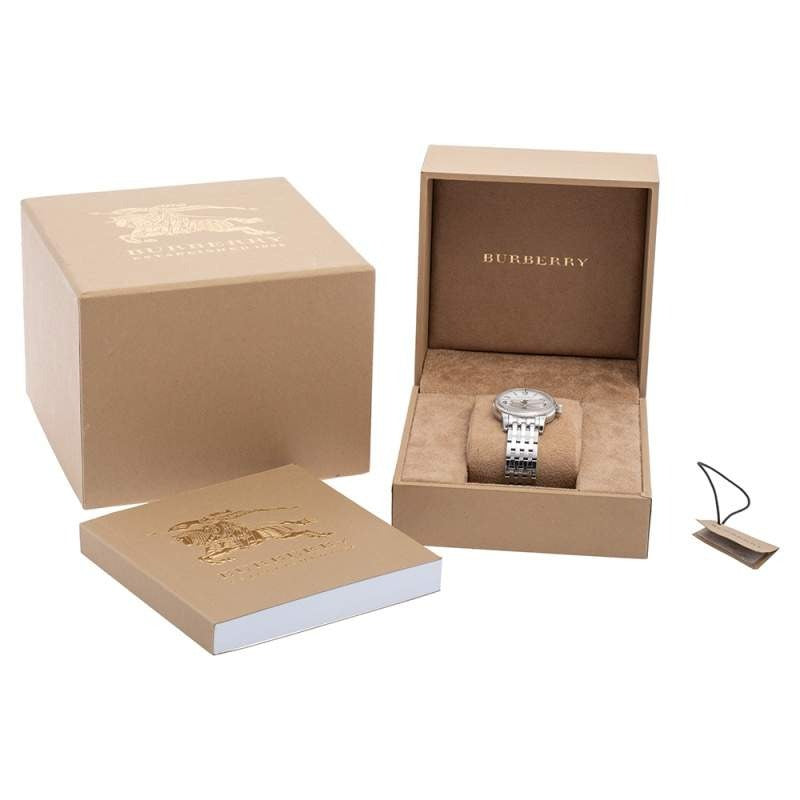 Burberry Utilitarian White Dial Silver Steel Strap Watch for Women - BU7856