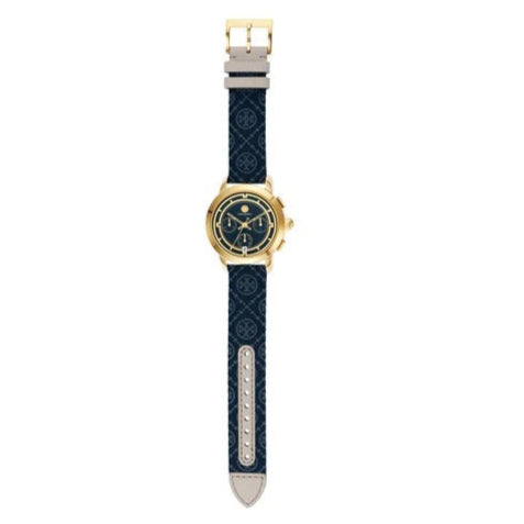 Tory Burch The Miller Chronograph Blue Dial Blue Jacquard Strap Watch for Women - TBW1038