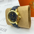 Tory Burch The Miller Chronograph Blue Dial Blue Jacquard Strap Watch for Women - TBW1038
