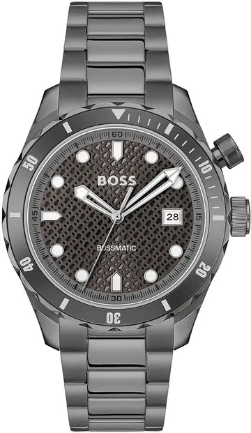 Hugo Boss Bossmatic Automatic Anthracite Grey Dial Grey Steel Strap Watch for Men - 1514213