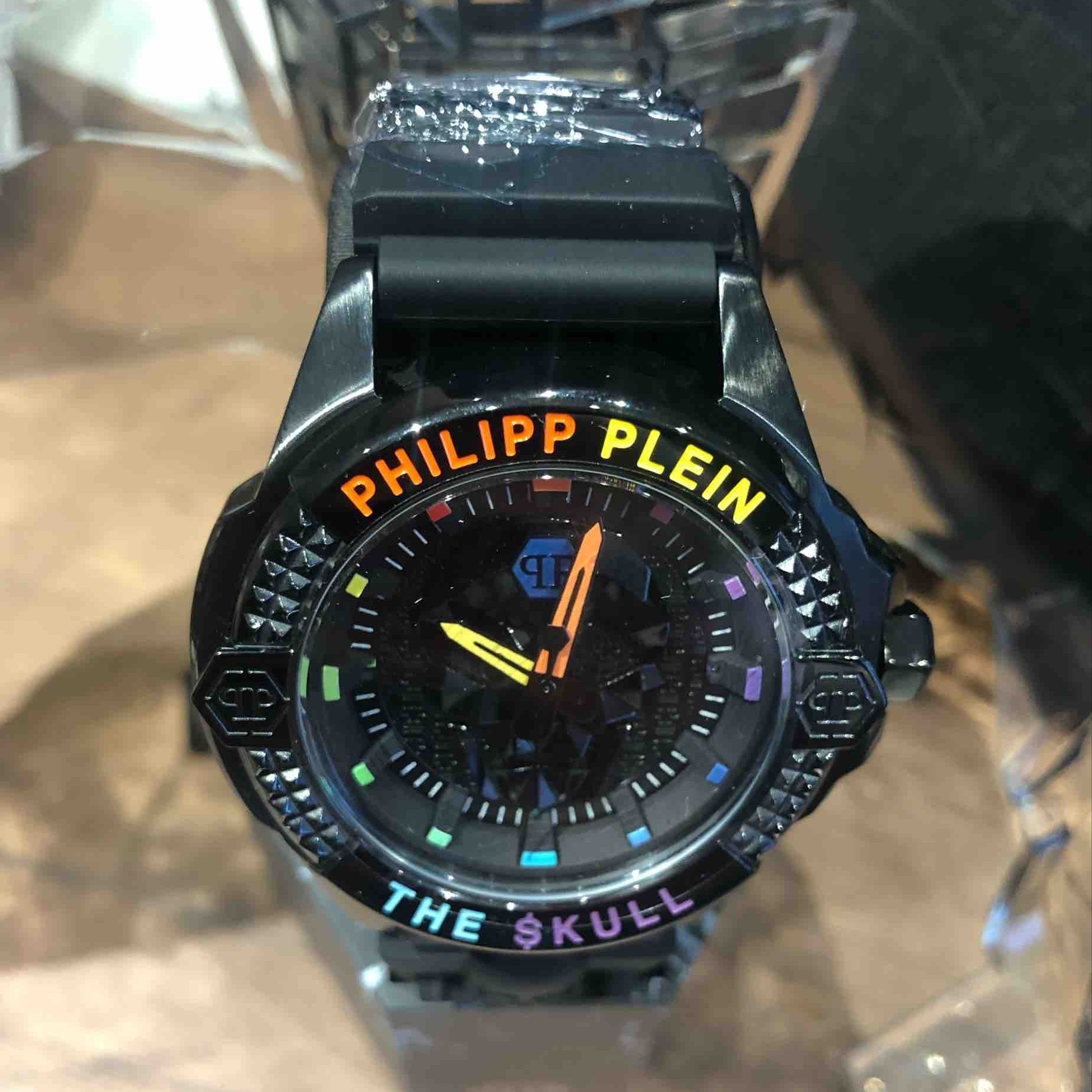 Philipp Plein The Skull Black Dial Black Silicone Strap Watch for Men - PWAAA0621