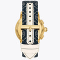 Tory Burch The Miller Chronograph Blue Dial Blue Jacquard Strap Watch for Women - TBW1038