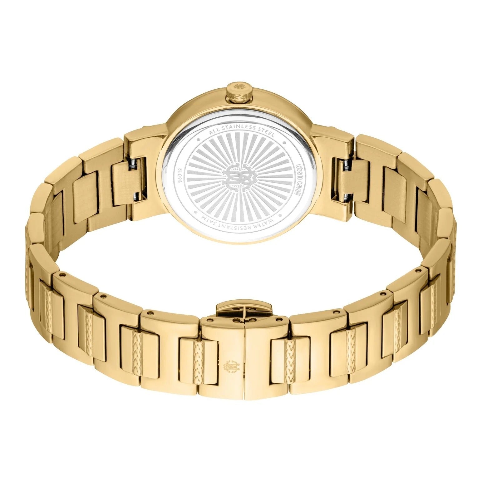 Just Cavalli Donna Glam Silver Dial Gold Steel Strap Watch for Women - RC5L098M0025