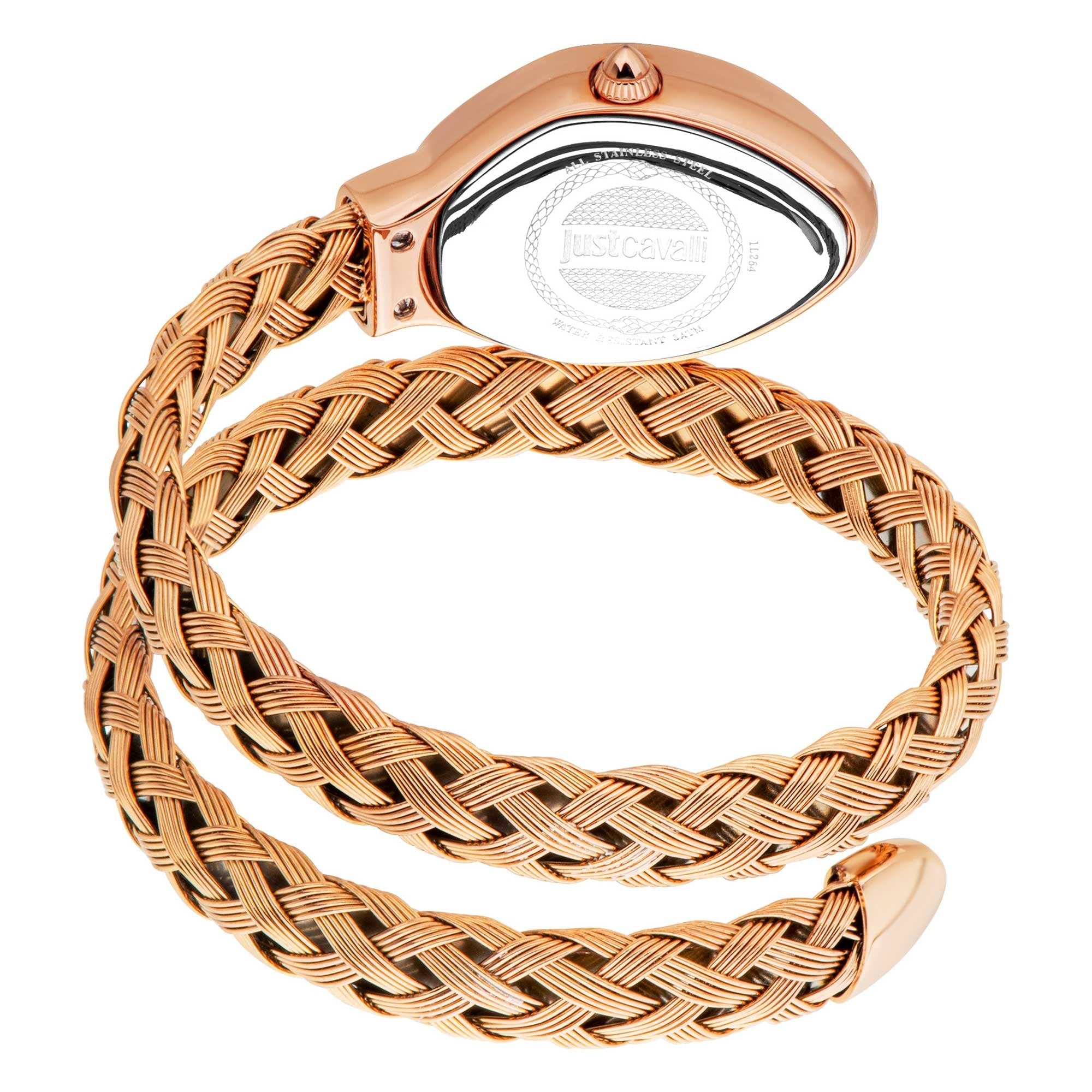 Just Cavalli Novara Green Dial Rose Gold Steel Strap Watch for Women - JC1L264M0045