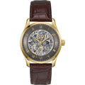 Hugo Boss Principle Skeleton Grey Dial Brown Leather Strap Watch for Men - 1514235