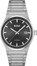 Hugo Boss Candor Automatic Black Dial Silver Steel Strap Watch for Men - 1514117