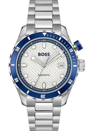 Hugo Boss Bossmatic Automatic White Dial Silver Steel Strap Watch for Men - 1514212