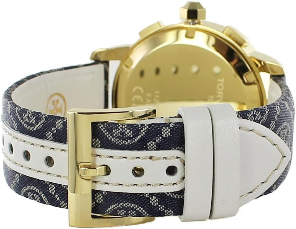 Tory Burch The Miller Chronograph Blue Dial Blue Jacquard Strap Watch for Women - TBW1038