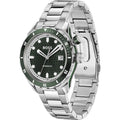 Hugo Boss Bossmatic Automatic Green Dial Silver Steel Strap Watch for Men - 1514178