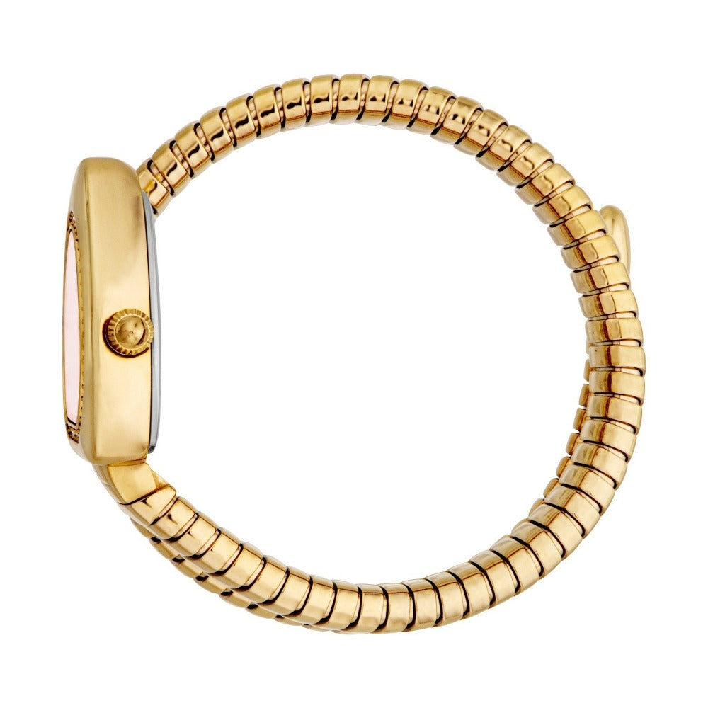 Just Cavalli Lady Snake Red Dial Gold Steel Strap Watch for Women - JC1L249M0025