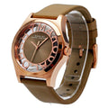 Marc Jacobs Henry Dinky Skeleton Beige Dial Beige Leather Strap Watch for Women - MBM1245