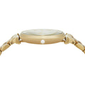 Emporio Armani Gianni T Bar Analog Crystals Gold Dial Gold Steel Strap Watch For Women - AR11608