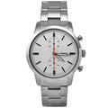 Fossil Townsman White Dial Silver Steel Strap Watch for Men - FS5346
