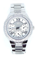 Guess Viva Quartz Silver Dial Silver Steel Strap Watch For Women - W0111l1