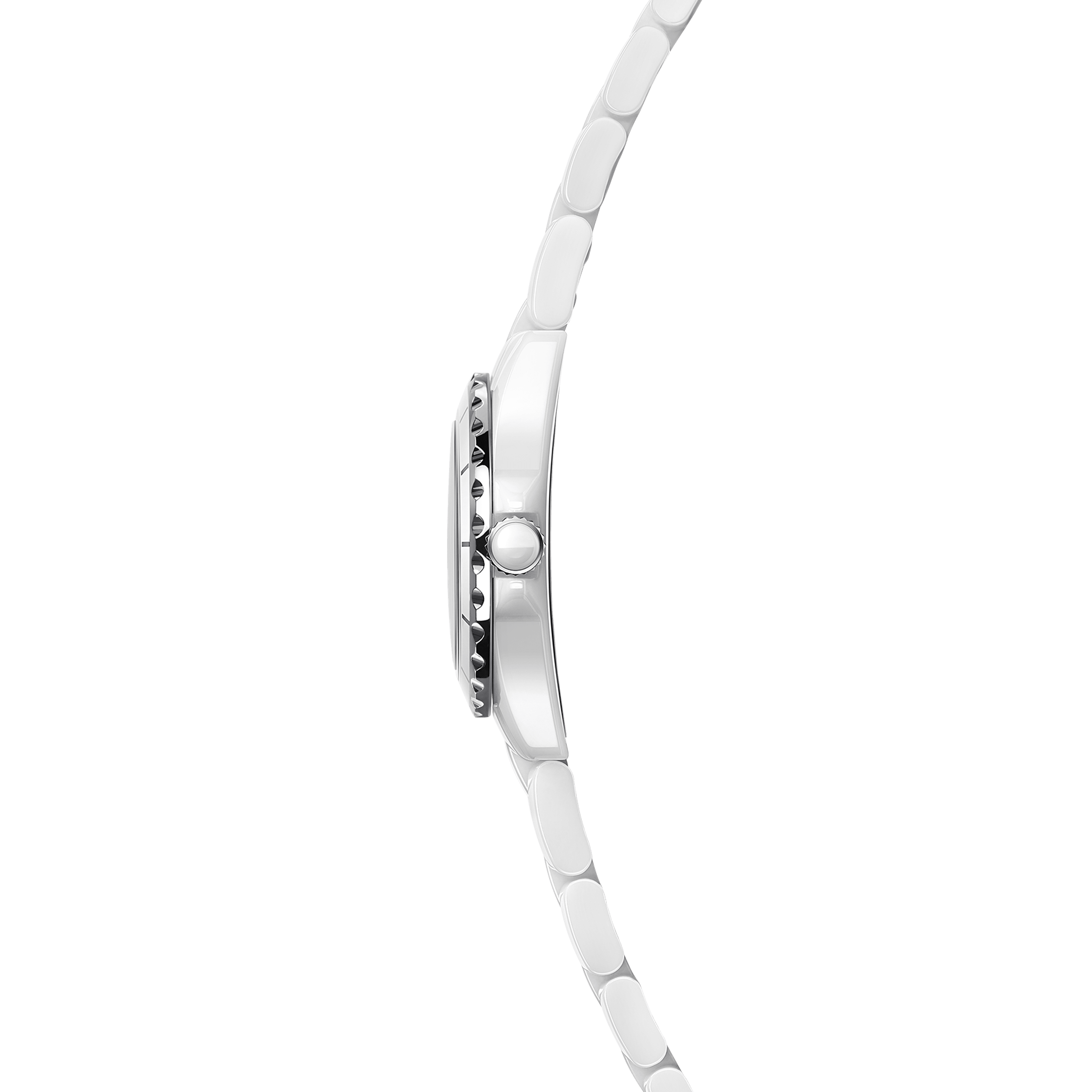 Chanel J12 Diamonds Quartz Mother of Pearl White Dial White Steel Strap Watch for Women - J12 H2570
